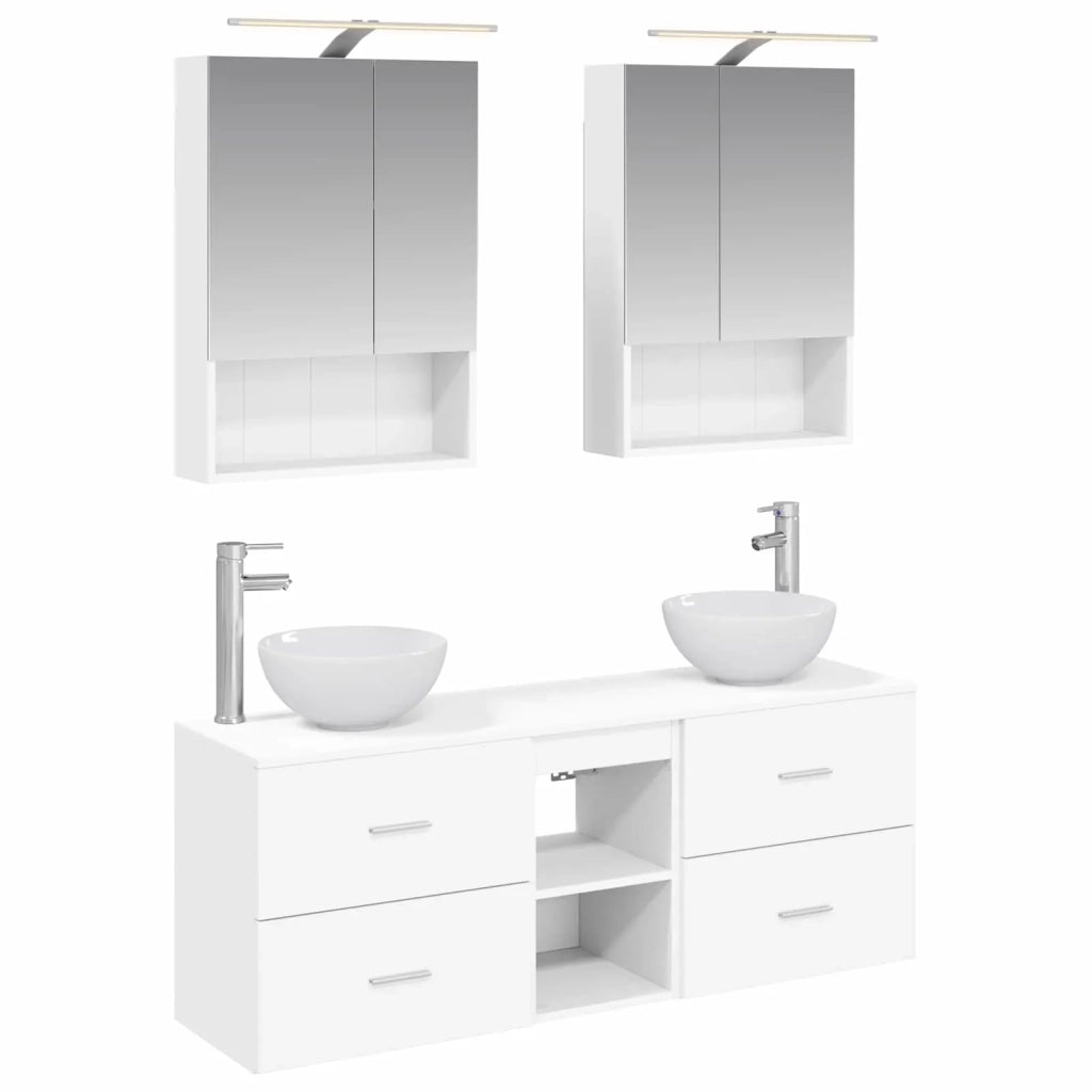 Set di Armadi da Bagno 5 pcs Bianco 50 x 14,5 x 70 cm 3406679