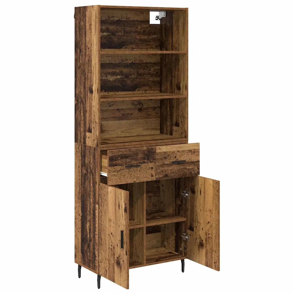Credenza con Cassetto-Buffet-Armadio da cucina Legno vecchio 69,5 x 34 x 180 cm 512066