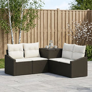 Set di divani 5 pz Nero e Bianco Crema 3447809