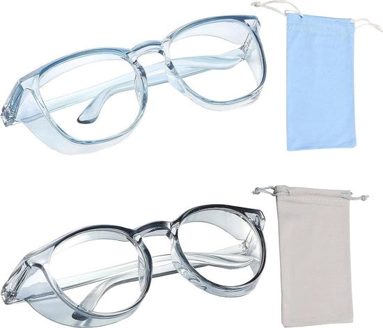 Scherma occhi protezione anti-condensazione con tasche di stoccaggio - occhiali antifumo blu - protezione stoffa/UV - per donne uomini laboratorio