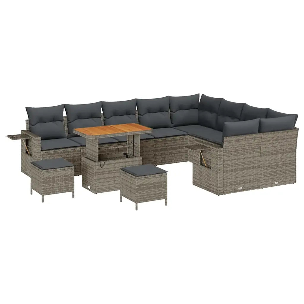 Set Divano da Giardino 12 pcs Grigio polyrattan 3361788