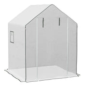 Copertura per Serra da Giardino 140x143x190 cm con Porta a Cerniera e Finestre PE Bianco