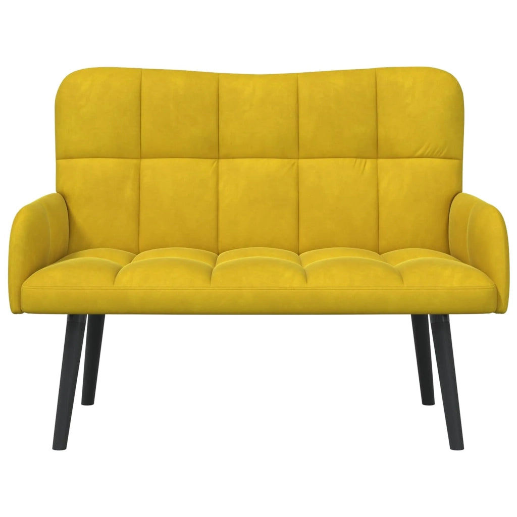 Sofa a Due Posti Giallo 115 x 61 x 87 cm Velluto 42028946