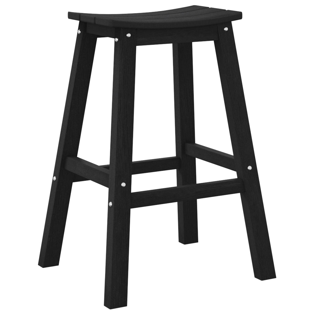 Sgabelli da Bar 2 pz Nero HDPE