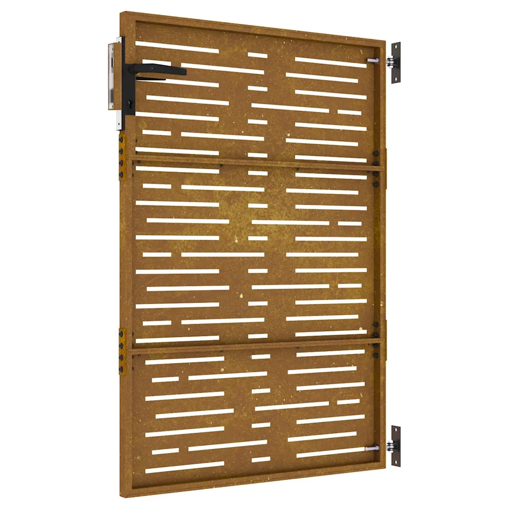 Cancello da giardino 85x125 cm in acciaio Corten design quadrato 153246