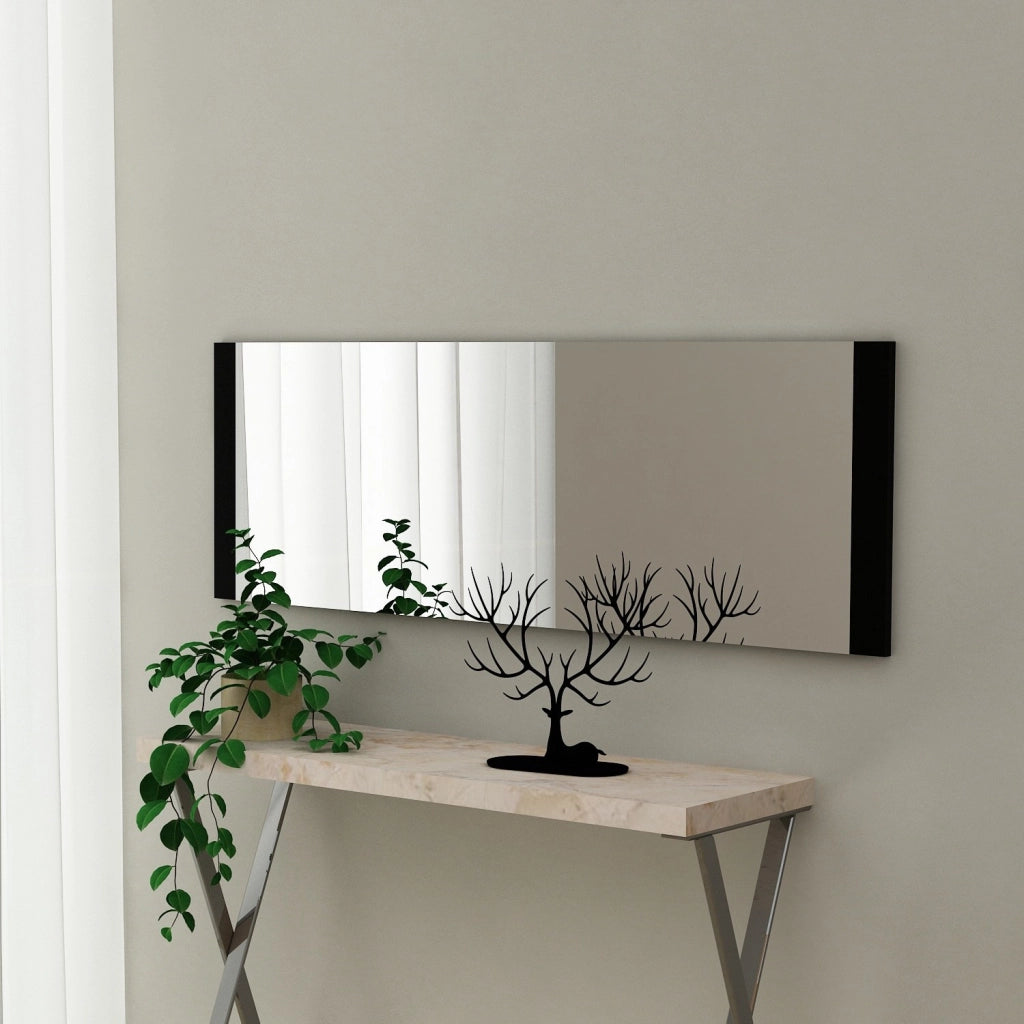 Specchio in legno "Azus" - 40 x 120 cm - Nero