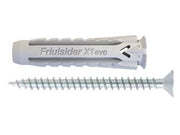 TASSELLO IN NYLON UNIVERSALE VITE TPS TRUCIOLARE ZINCATA BIANCA X1 EVO- - ø mm.8x40 vite ø mm.5x50 spes.fissaggio mm.5 - 50 pezzi FRIULSIDER