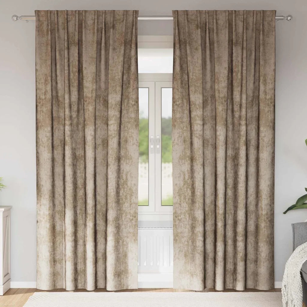 Tende in Velluto con tende 2 pcs Champagne 245 x 140 cm Velluto 4107711