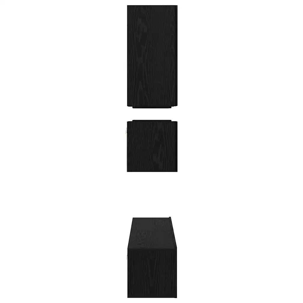 Set mobile TV 8 pcs Rovere Nero Legno multistrato 3393334