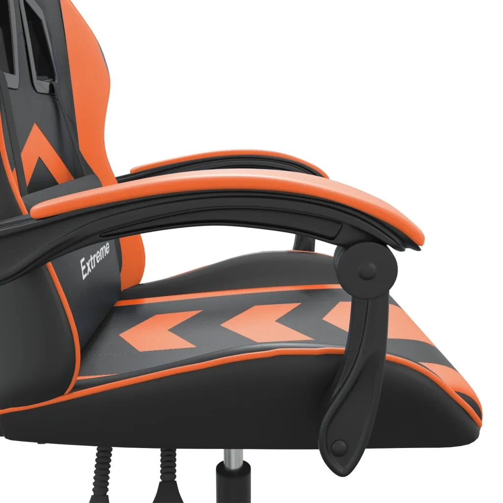 Sedia da Gaming Girevole Nero e Arancione in Similpelle 349597