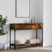 Tavolino Consolle-Tavolino da soggiorno-Tavolo Rovere Fumo 100x34,5x75cm Legno Multistrato 603661