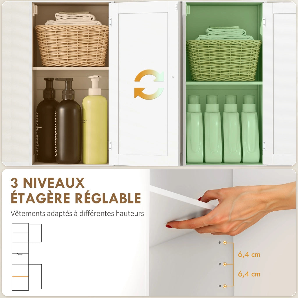 Colonna Bagno con LED ¨C Zephmum ¨C Bianco 40x30x170 cm