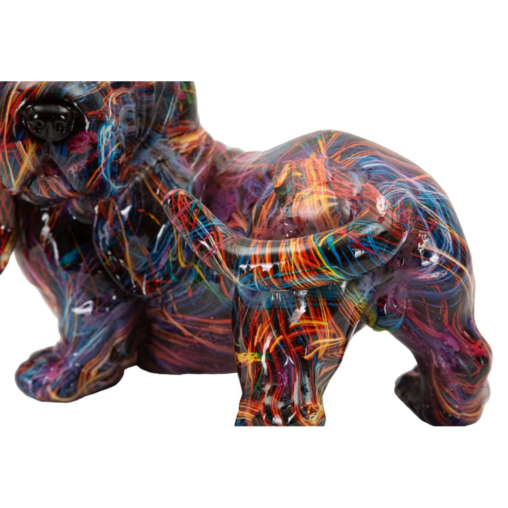 Scultura Bassotto, Multicolore, Poliresina, 20x14x16,5 cm