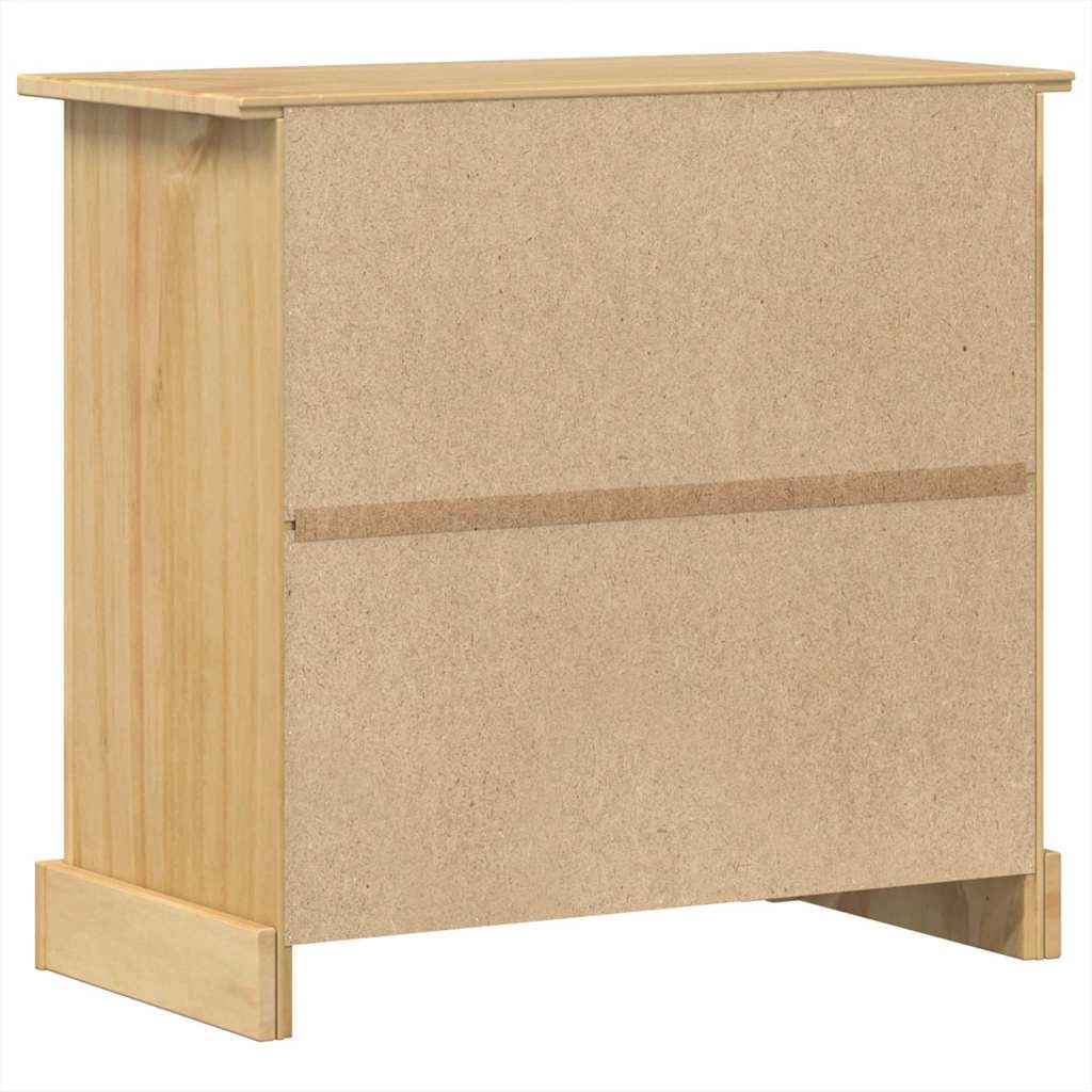 Corona 87 x 40 x 76 cm in legno massello di pino marrone cassettiera mobile contenitore organizer per cucina/soggiorno 02_0031746