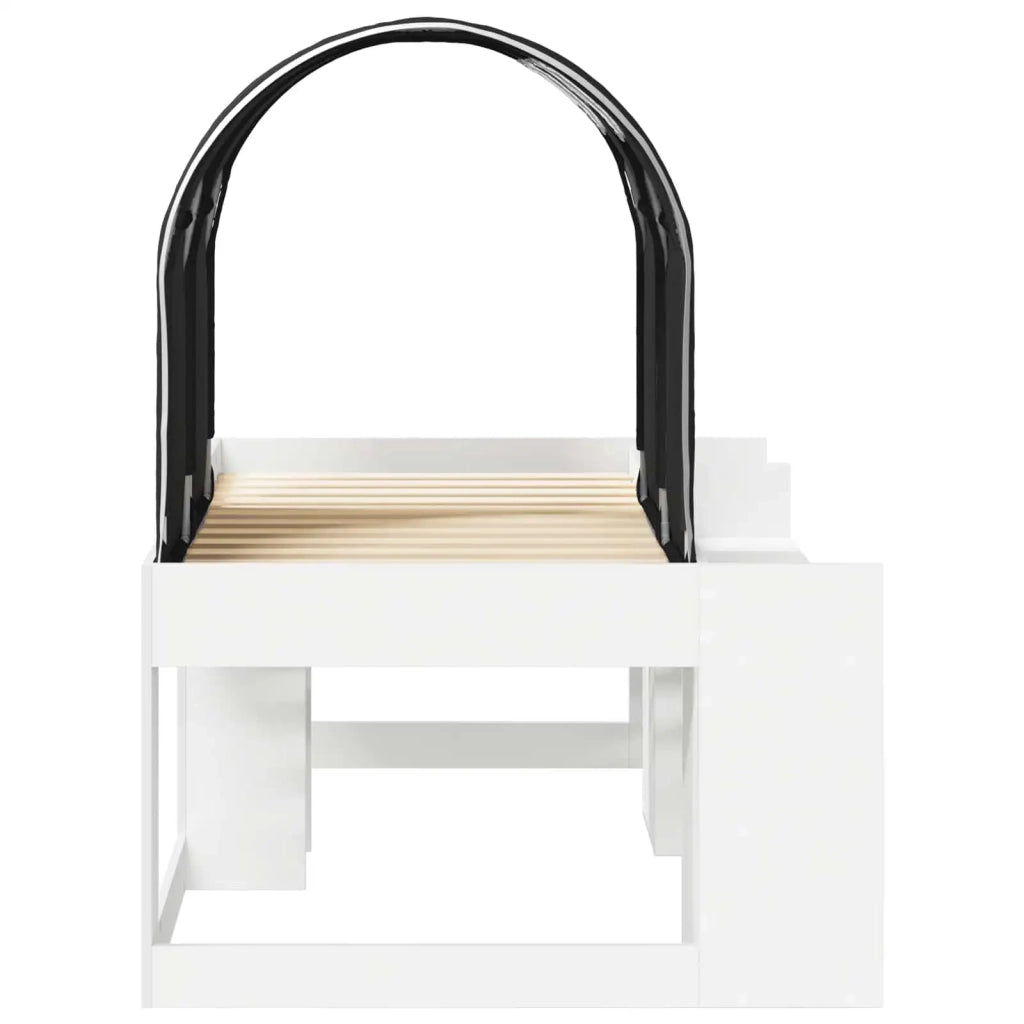Letto con Tunnel 4 pcs Bianco e Nero Legno ingegnerizzato 3423502