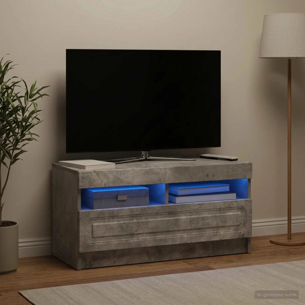 Mobile TV LED Grigio Cemento Legno ingegnerizzato 897878