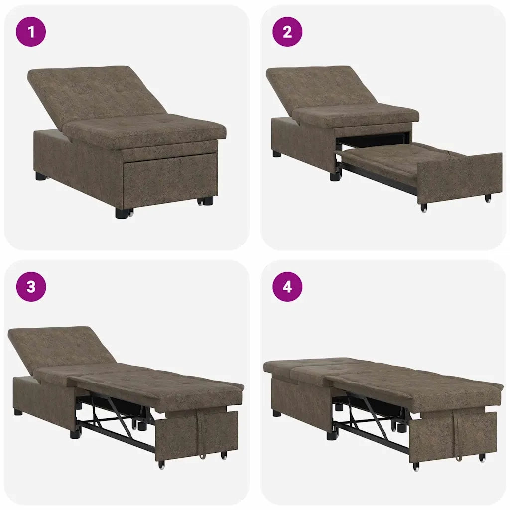 vidaXL Divano Letto Grigio scuro 67 x 194 x 38 cm