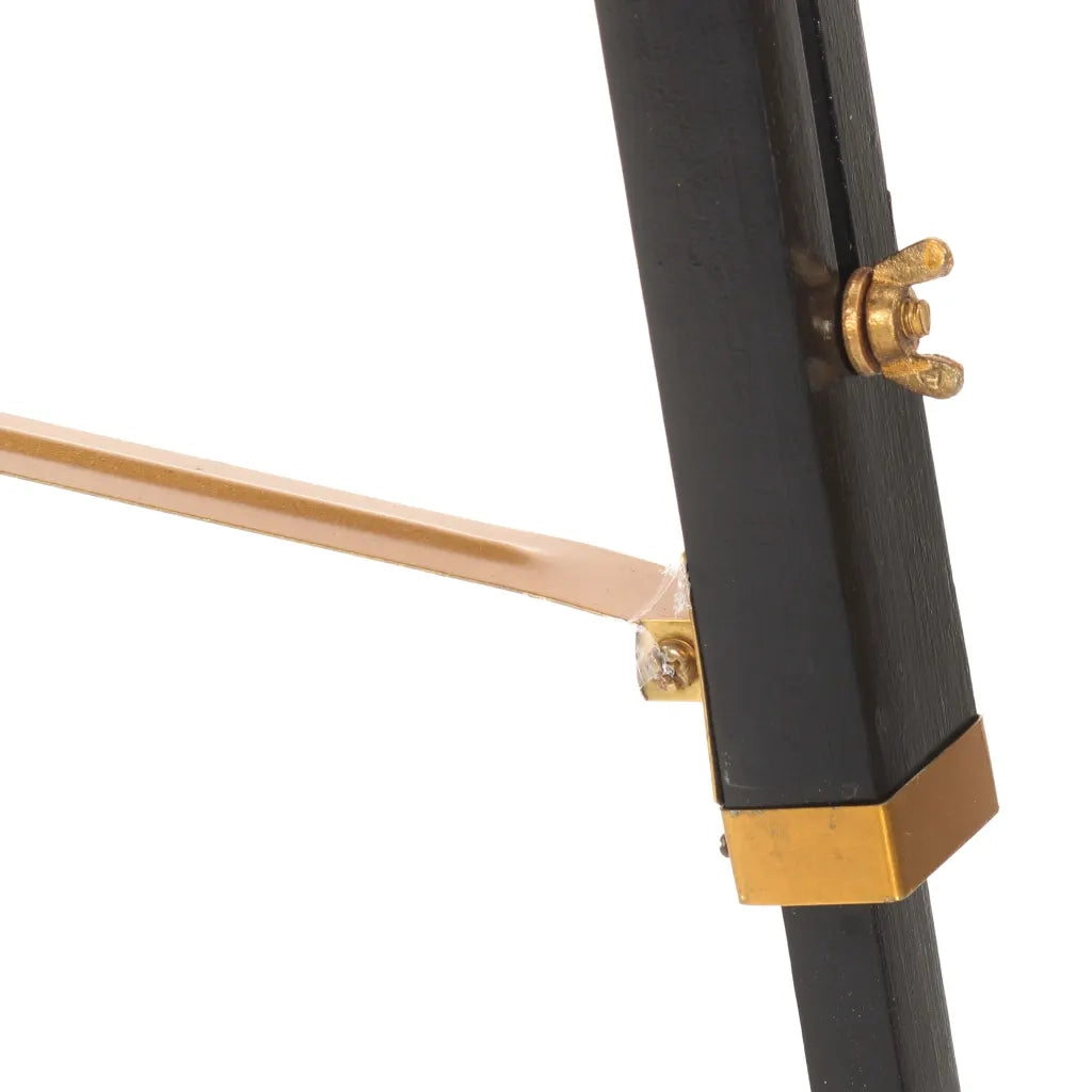 Lampada a Treppiede Nero e Oro in Massello di Teak 141 cm CFW1198621
