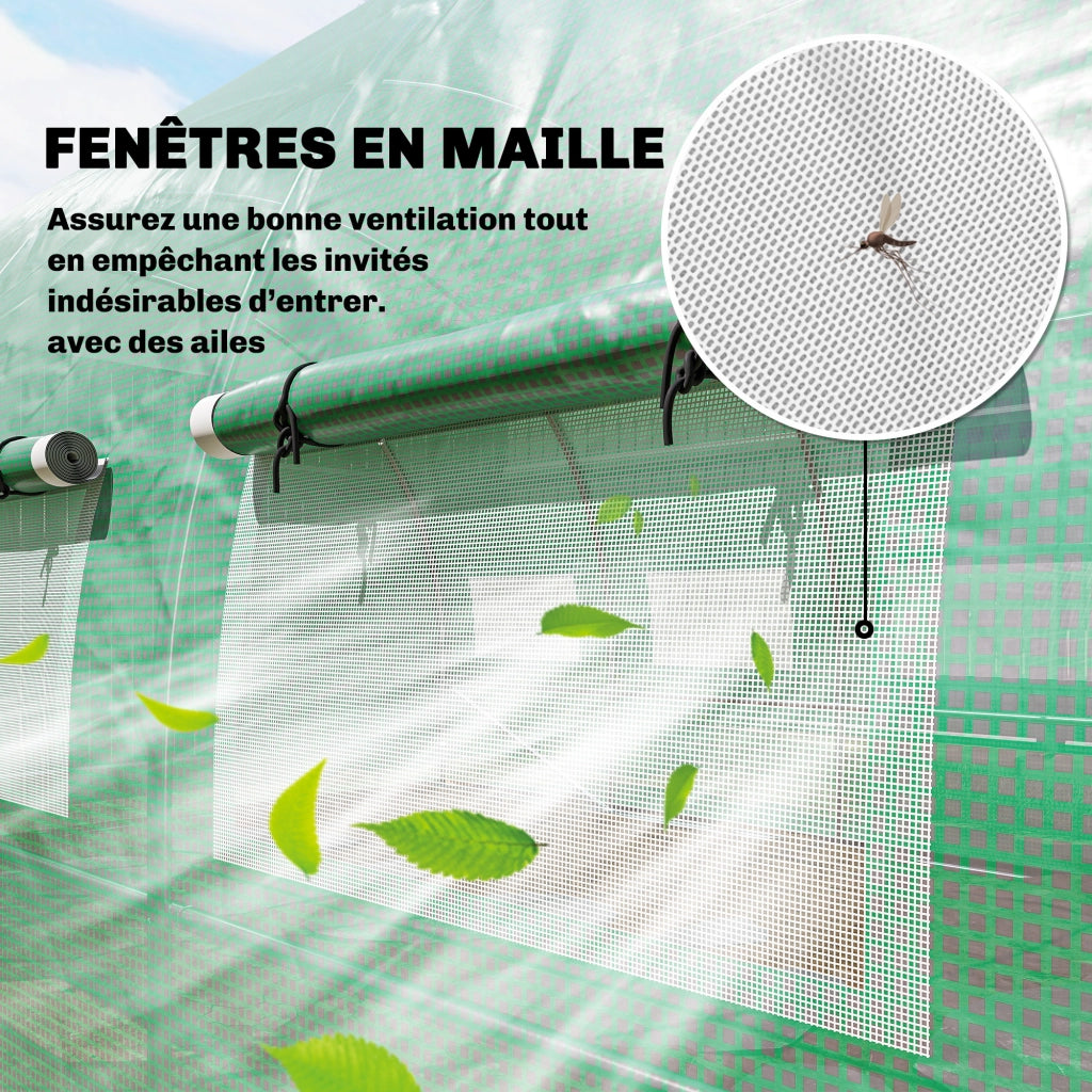 Serra tunnel da giardino 18 m2 ¨C zephmum ¨C 295x597x200 cm verde