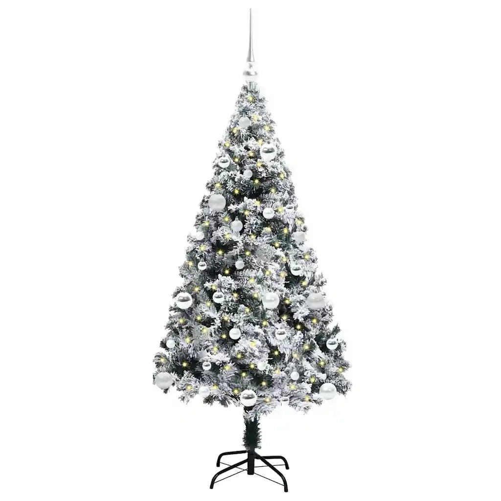 Albero di Natale Artificiale-Albero Natalizio con 150 LED Bianco 150 cm 340979