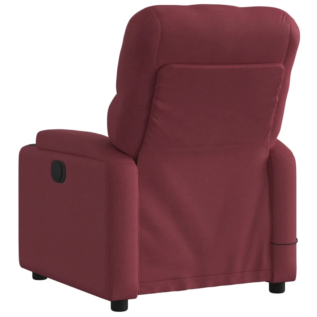 Divano Sedia-Poltrona Massaggiante Reclinabile Elettrica Rosso Vino Tessuto 900169
