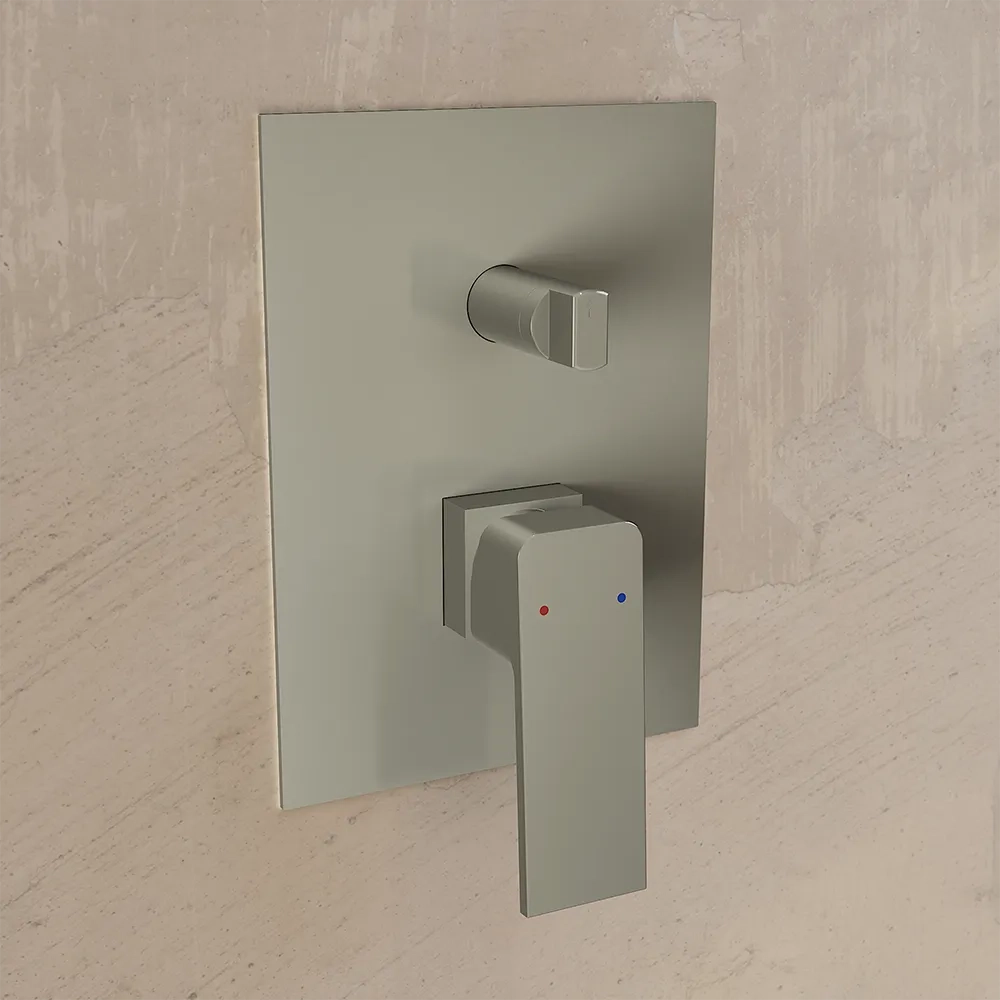 Set miscelatori: lavabo ad incasso bidet senza scarico e incasso doccia c/deviatore nickel spazzolato | Ingrid