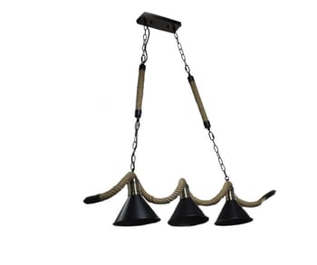 PORTALAMPADA E27 LAMPADARIO DA SOFFITTO IN CORDA VINTAGE 3PORTA LAMPADA PENDENTE
