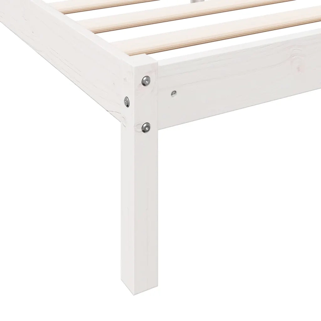 Letto Extra Lungo senza Materasso Bianco 80x220 cm in Pino 852415