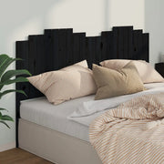 Testiera per Letto-Testata-Testiera Decorativa Nera 206x4x110 cm in Legno Massello di Pino