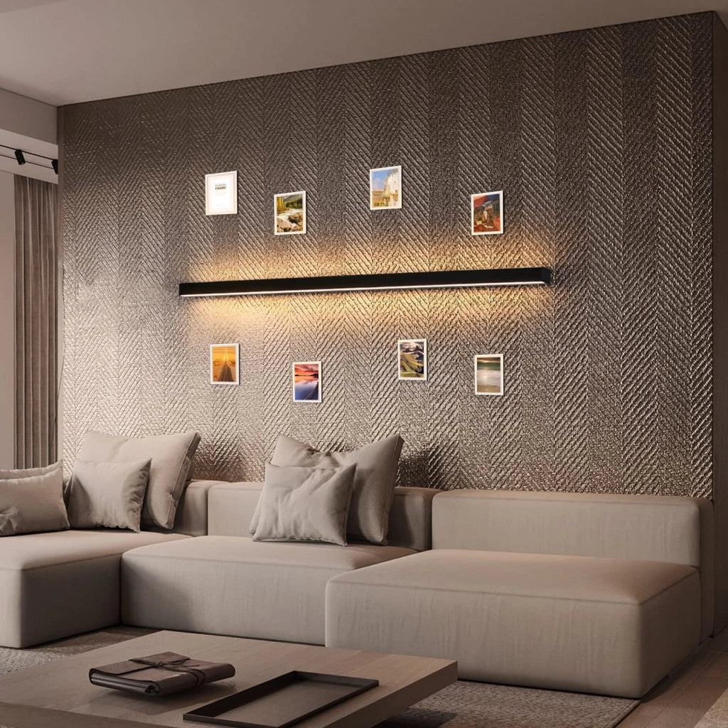 ZMH Applique da parete a LED moderna nera da 100cm per interni per corridoio e camera da letto