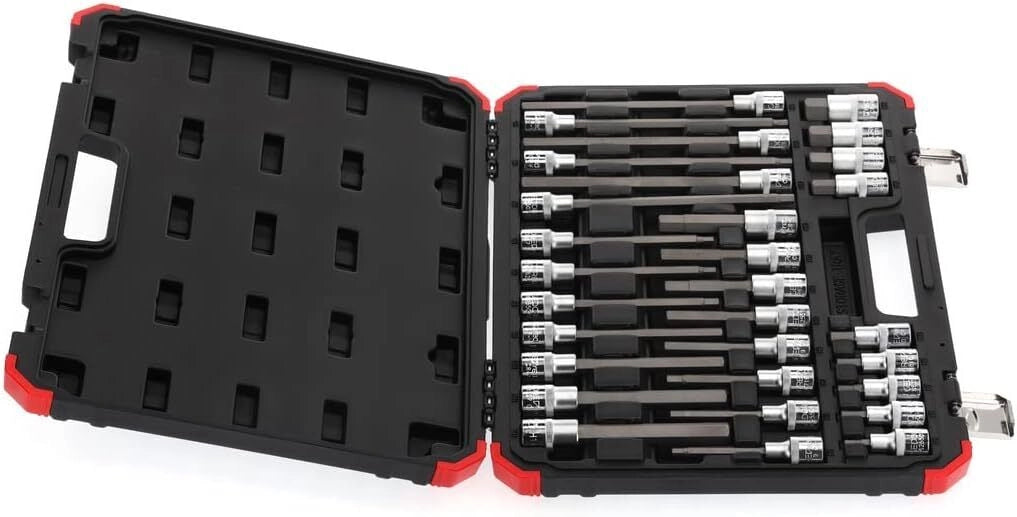 GEDORE RED R68003030 Set di Inserti per Cacciavite 1-2'' 30 Pezzi in Acciaio al Cromo-Vanadio con Valigetta Plastica colore Rosso