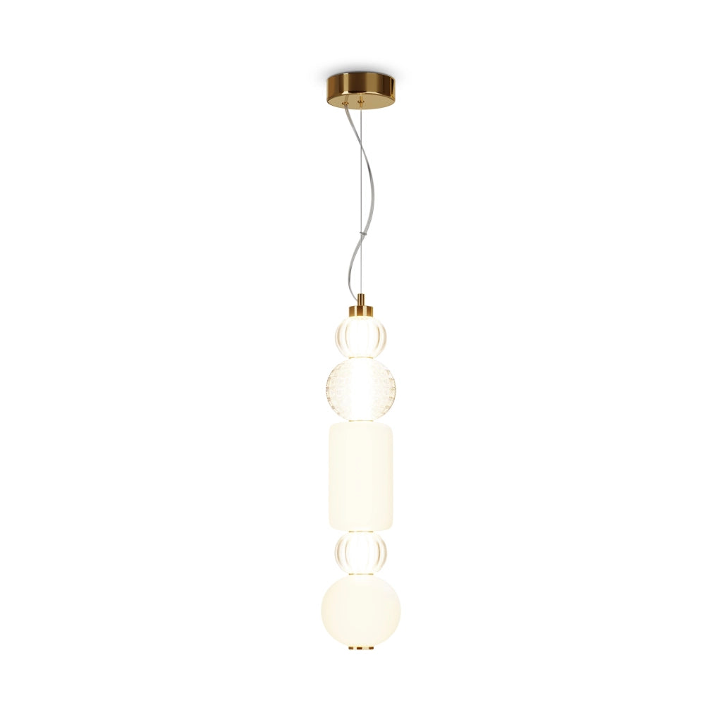 Maytoni Sospensione Contemporanea Collar 1 luce LED integrato oro metallo vetro