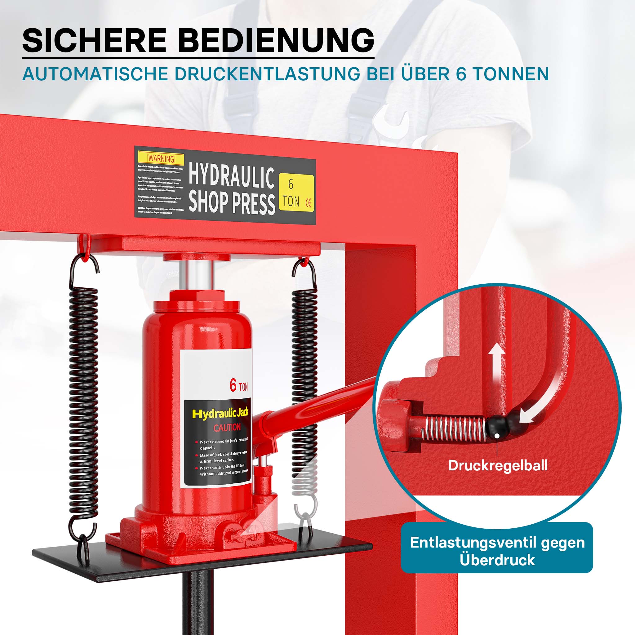 Pressa idraulica da officina 6t Pressa a telaio per cuscinetti