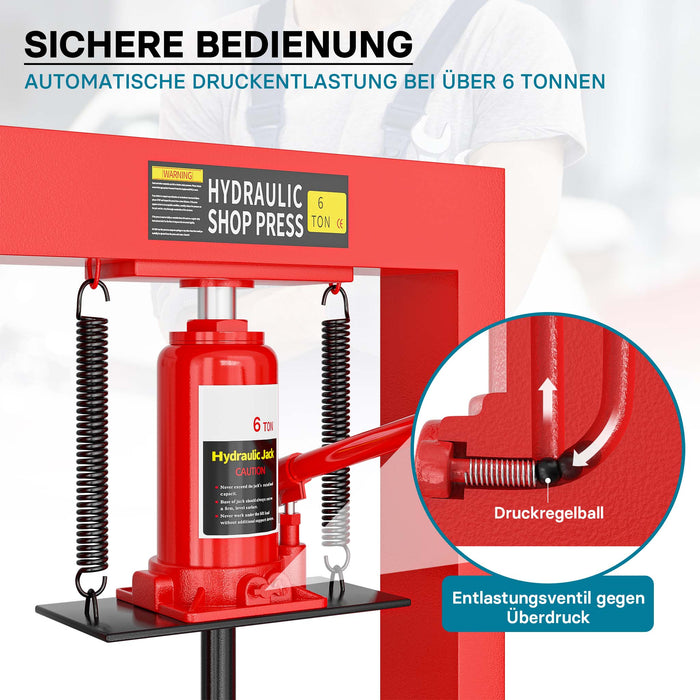 Pressa idraulica da officina 6t Pressa a telaio per cuscinetti