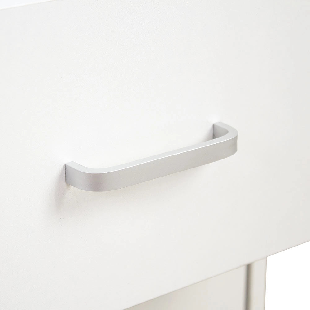 Comodino Mobiletto Cassettiera 2 Cassetti Spazioso Design Minimal Legno Bianco