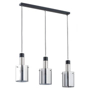 Lampada a sospensione loft nera/cromo 3xE27 Bella Alfa