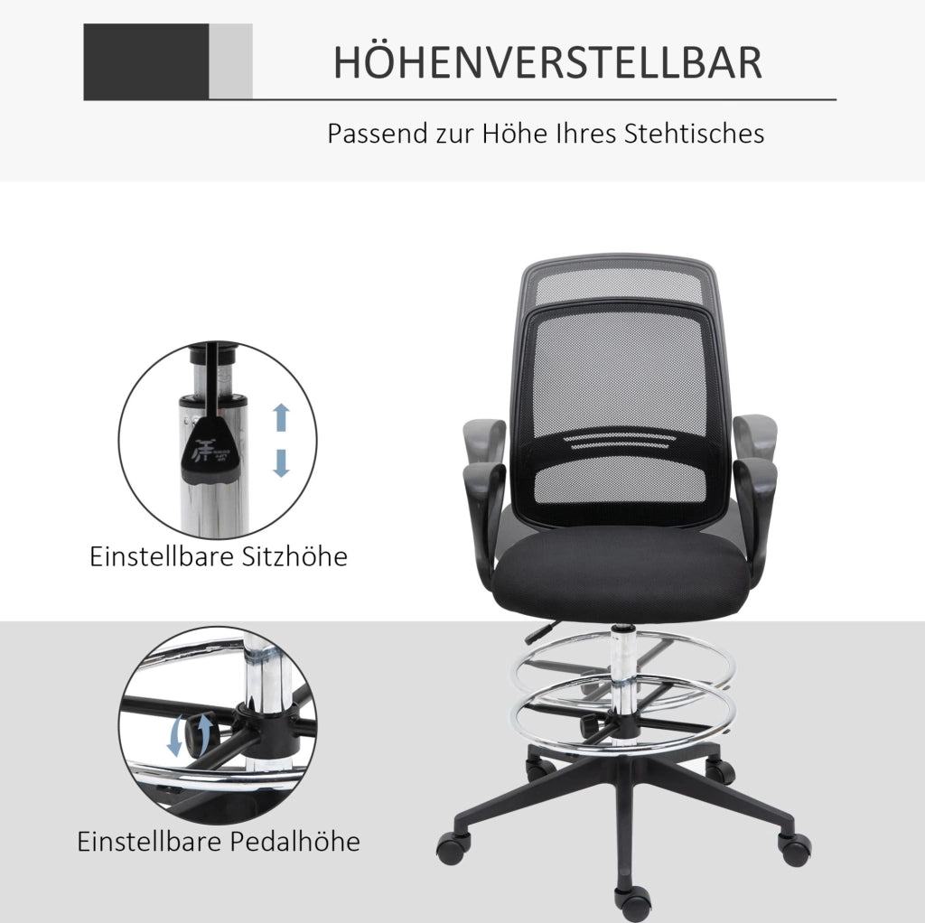 Sedia da ufficio ergonomica regolabile con poggiapiedi