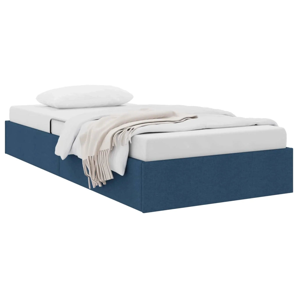 Letto ottomano con archiviazione Blu 90 x 190 cm Tessuto 3442795