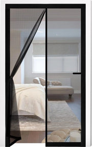 Ombrello Magnetico 100x220cm Barriera Insetti Porta Finestra in Fibra di Vetro - Senza Forare - Tende per Terrazza Soggiorno Camera da Letto Porte Patio Nero