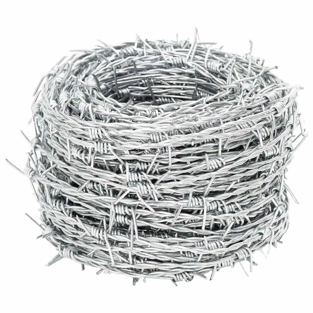 Fil di Ferro Spinato Argento 50 m Acciaio Zincato a Caldo 42010304
