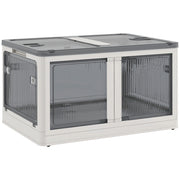 Cassa di Stoccaggio Impilabile con Ruote ¨C zephmum ¨C Bianco 60x42x34 cm