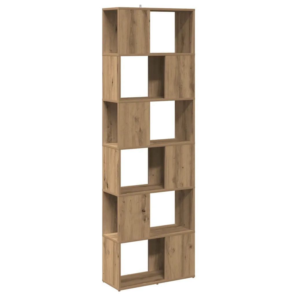 Libreria Divisorio-Scaffale per Libri-Mobile di Stoccaggio Stanza Rovere Artigianale 60x24x186 cm