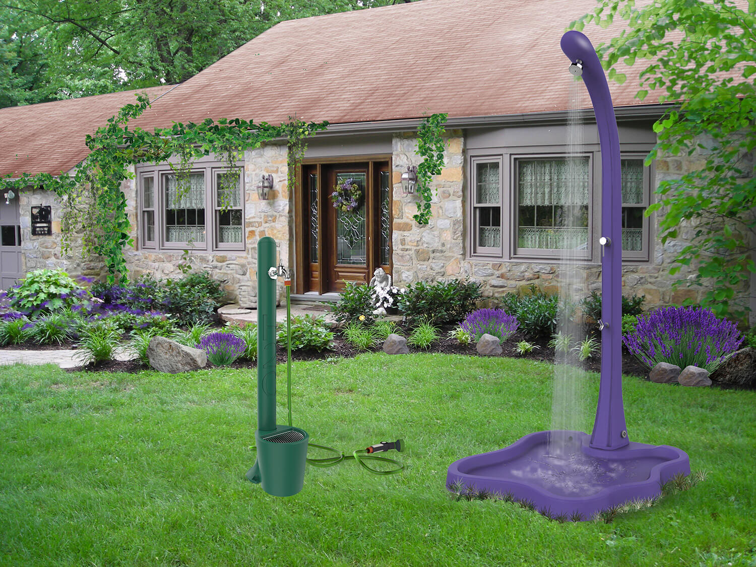 Fontana da Esterno con Rubinetto e Cestello Arkema H2O Blu