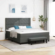Letto a molle con testiera Grigio scuro 180 x 200 cm Tessuto 3344164
