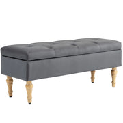 Divanetto 2 posti con contenitore ¨C zephmum ¨C velluto grigio scuro con piedi in legno