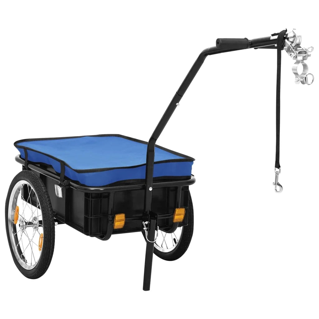 Rimorchio per bicicletta/carrello a mano 155 x 60 x 83 cm acciaio blu 02_0004498