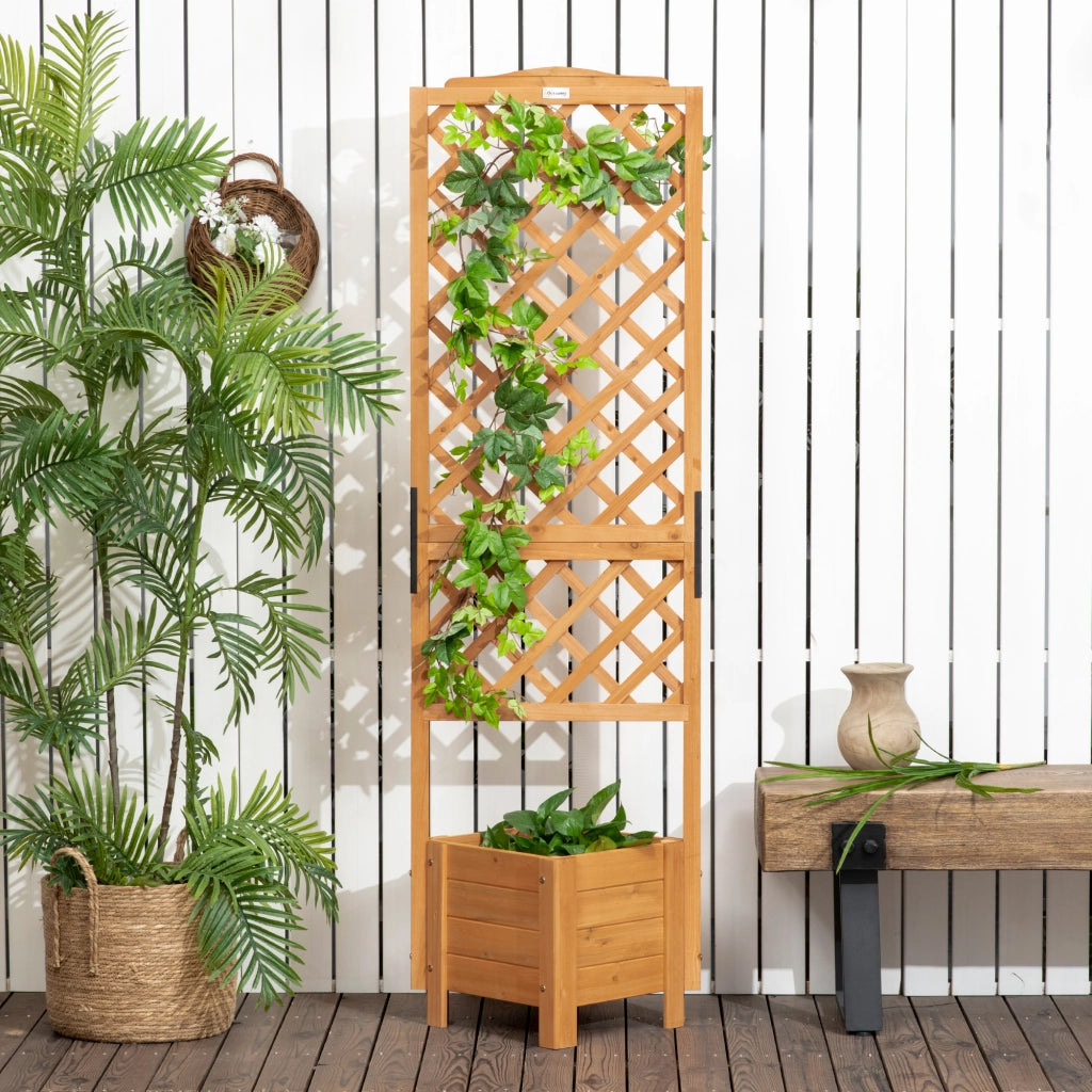 Fioriera con griglia per piante ¨C zephmum ¨C Legno di pino 54.5x52x180 cm