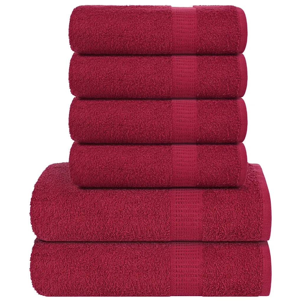 Set di asciugamani 6 pezzi FROGN Bordeaux 360 g/m² 137081