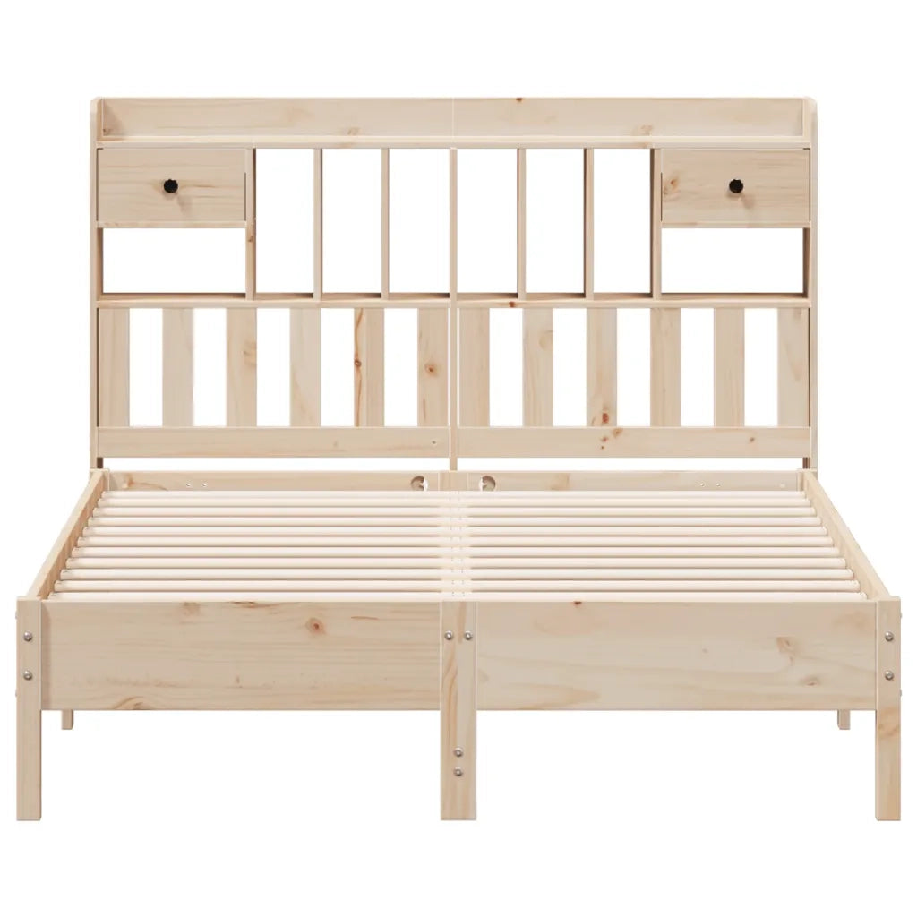 Letto Libreria senza Materasso 140x190 cm in Legno di Pino 3322921