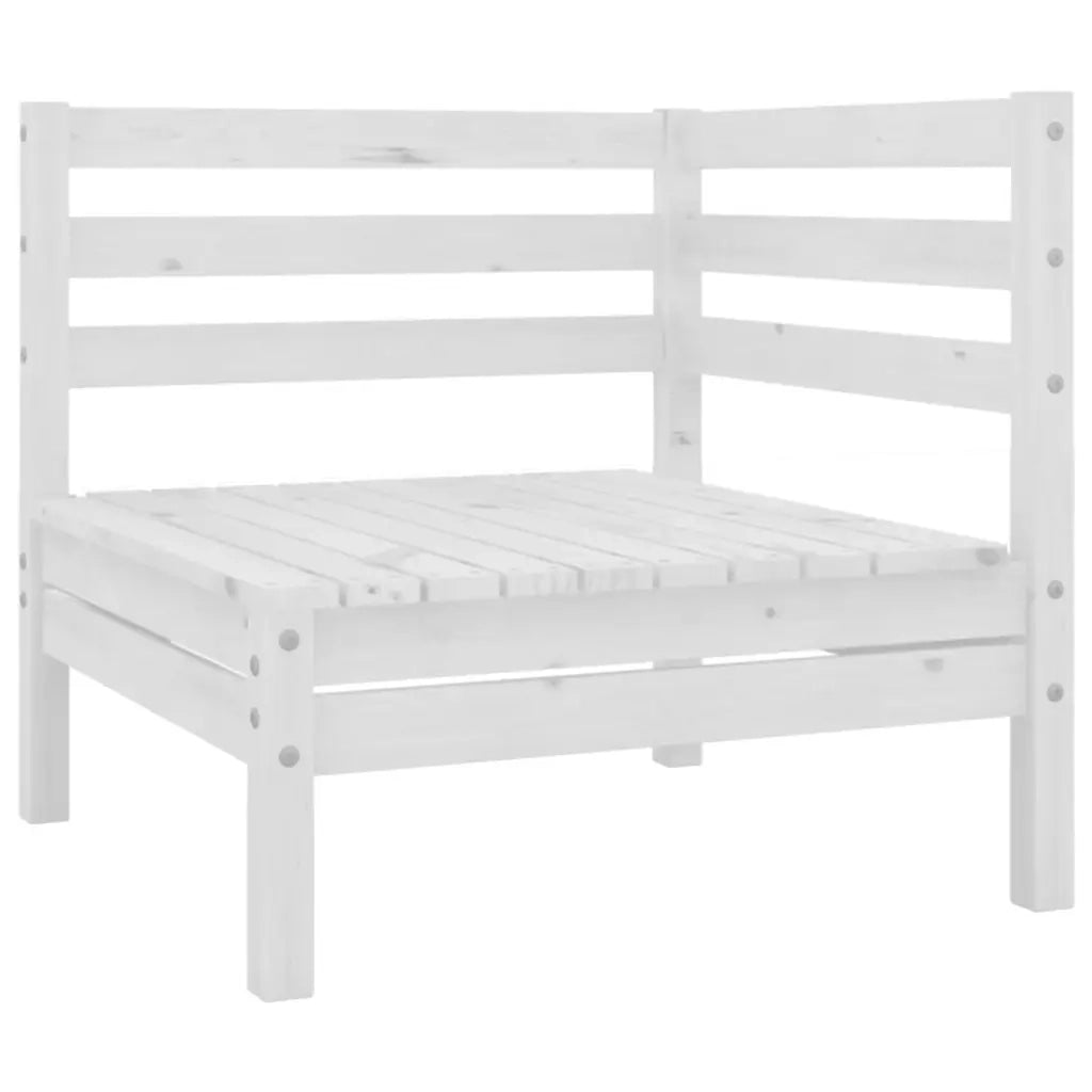 Divano da Giardino a 2 Posti-Sofa da giardino Bianco in Legno Massello di Pino